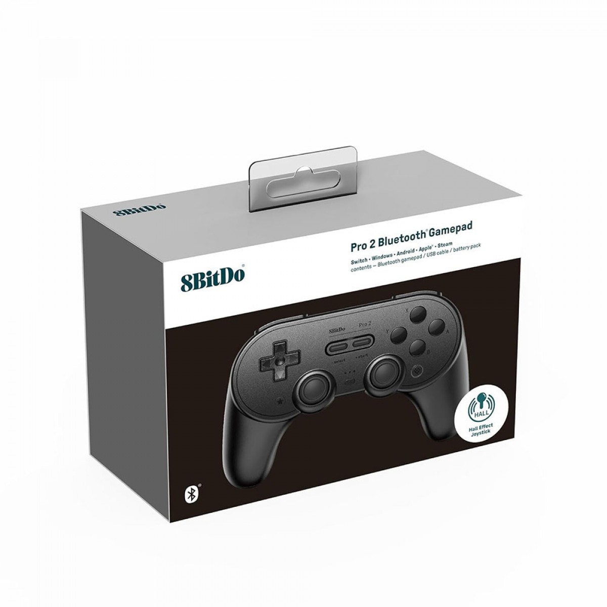 Controle Gamer 8BitDo Pro 2 Hall Edition, Bluetooth, Android, iOS, Switch, Black, 80GJ03