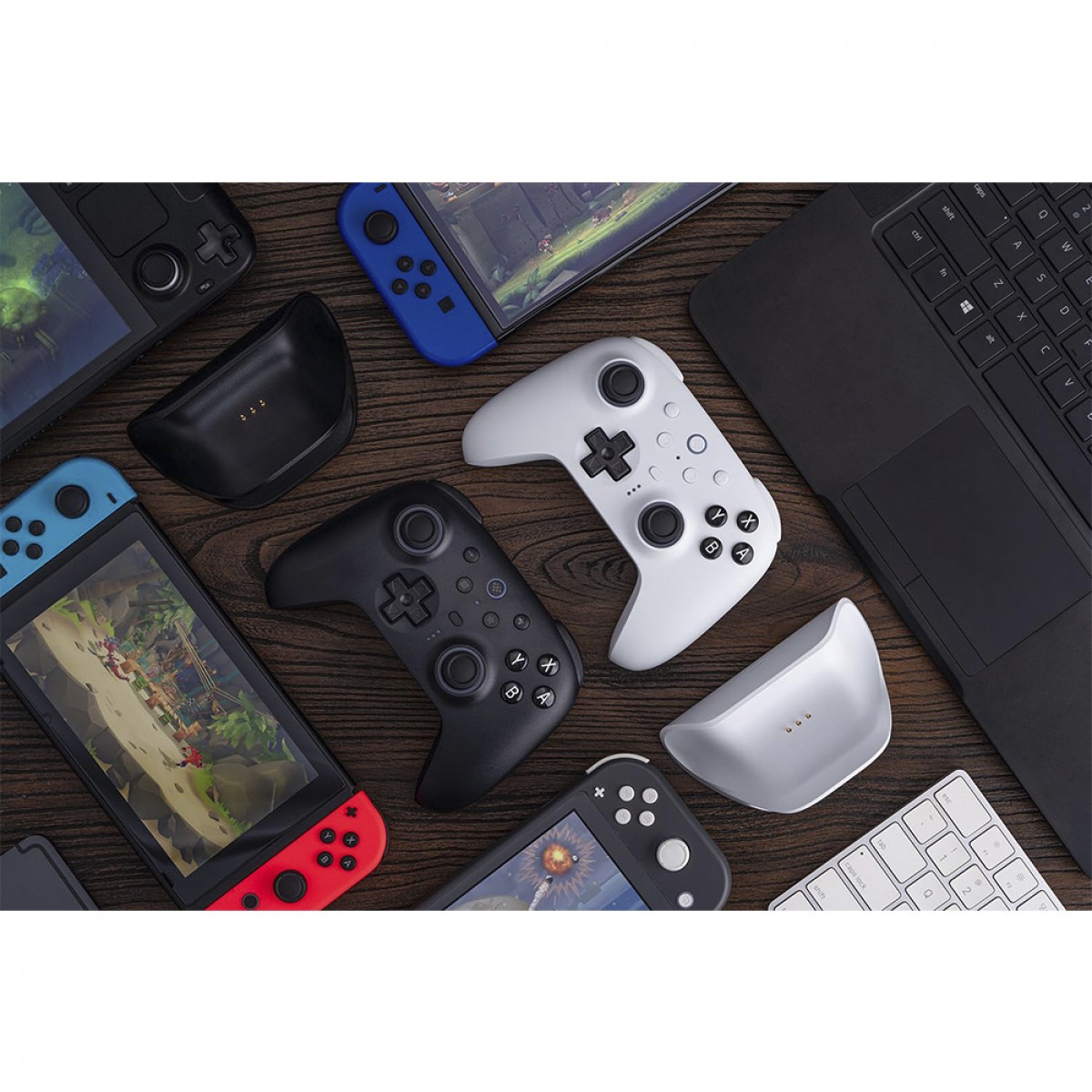 Controle Gamer 8BitDo Ultimate 2, RGB, Bluetooth, Switch/Windows, Hall Effect, Branco, 80ND01