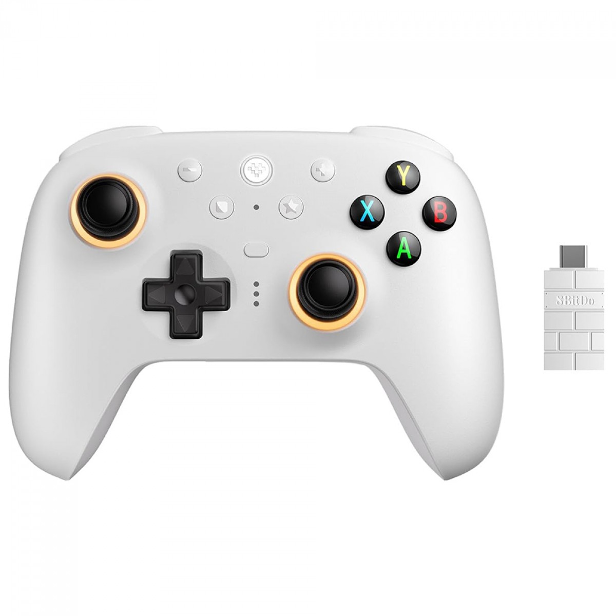 Controle Gamer 8BitDo Ultimate 2, RGB, Wireless, Bluetooth, Windows/Android/iOS, Hall Effect, Branco, 81HE01