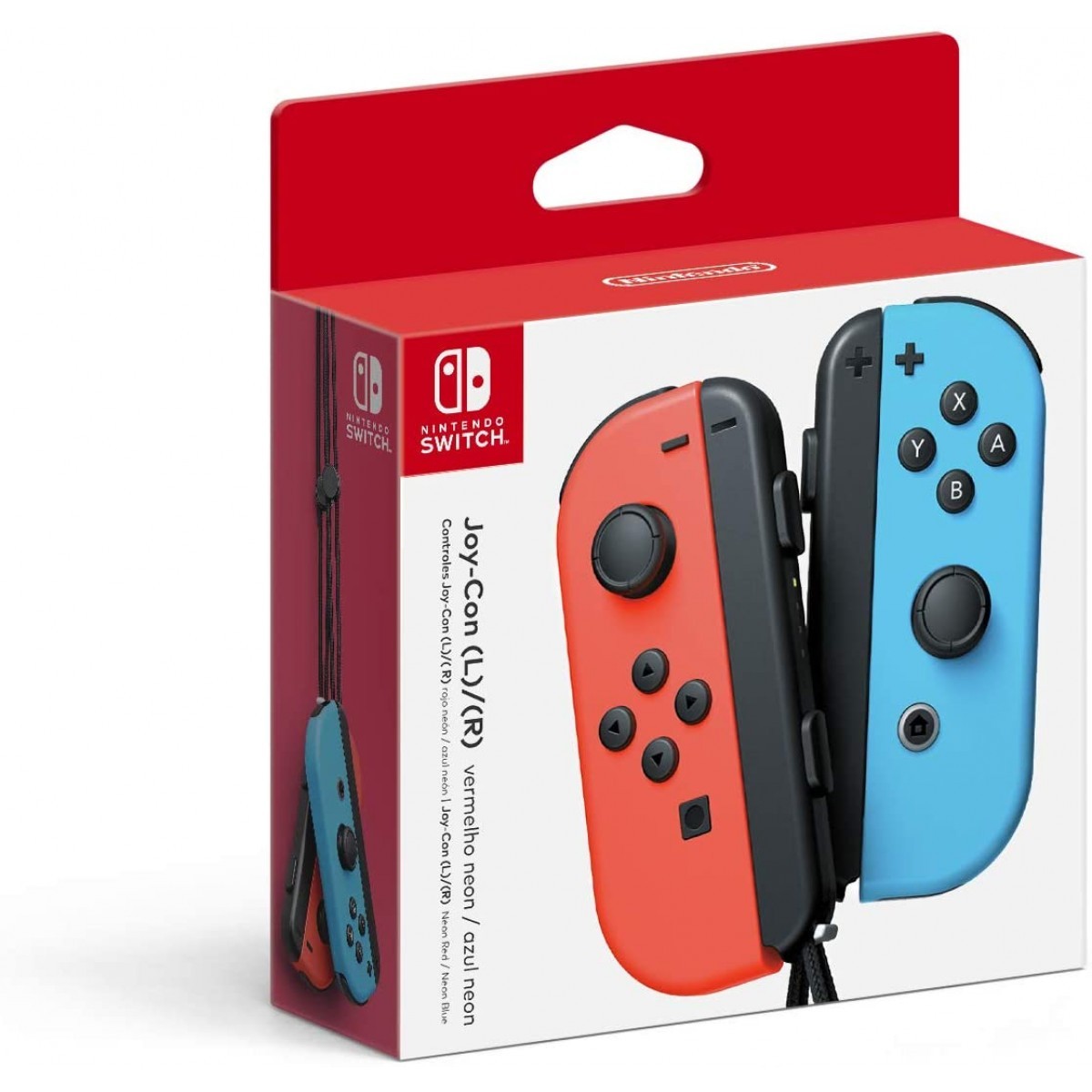 Controle Nintendo Joy-Con, Sem Fio, Nintendo Switch, Red Neon/Blue Neon, HAC A JAEA2 BRA