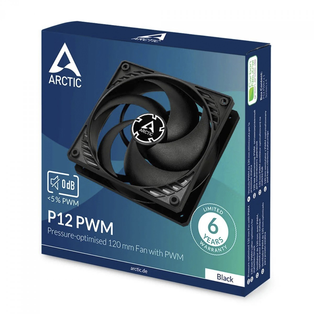 Cooler Para Gabinete Arctic P12 PWM, 120mm, Preto, ACFAN00119A