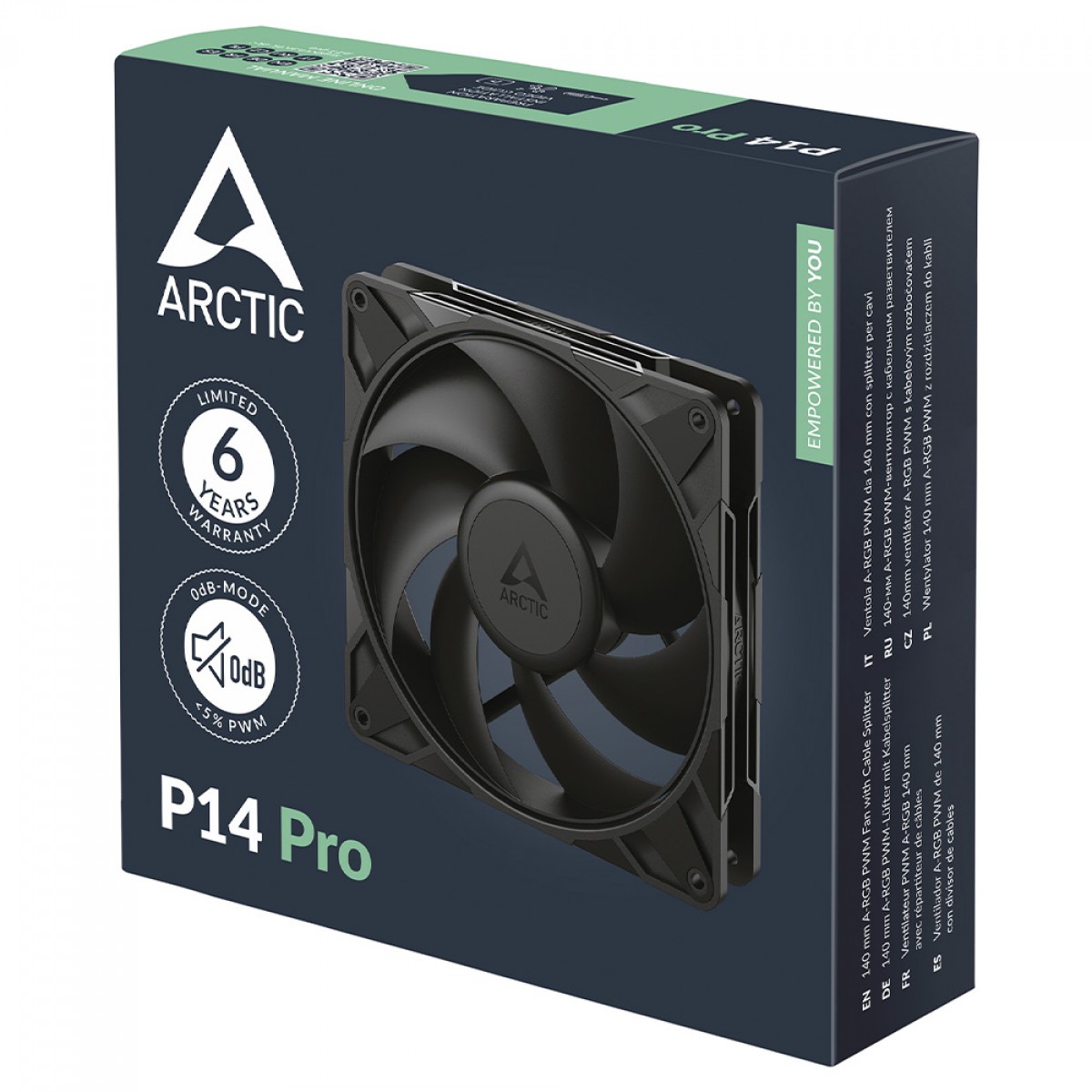 Cooler Para Gabinete Arctic P14 Pro, 140mm, PWM, Preto, ACFAN00313A