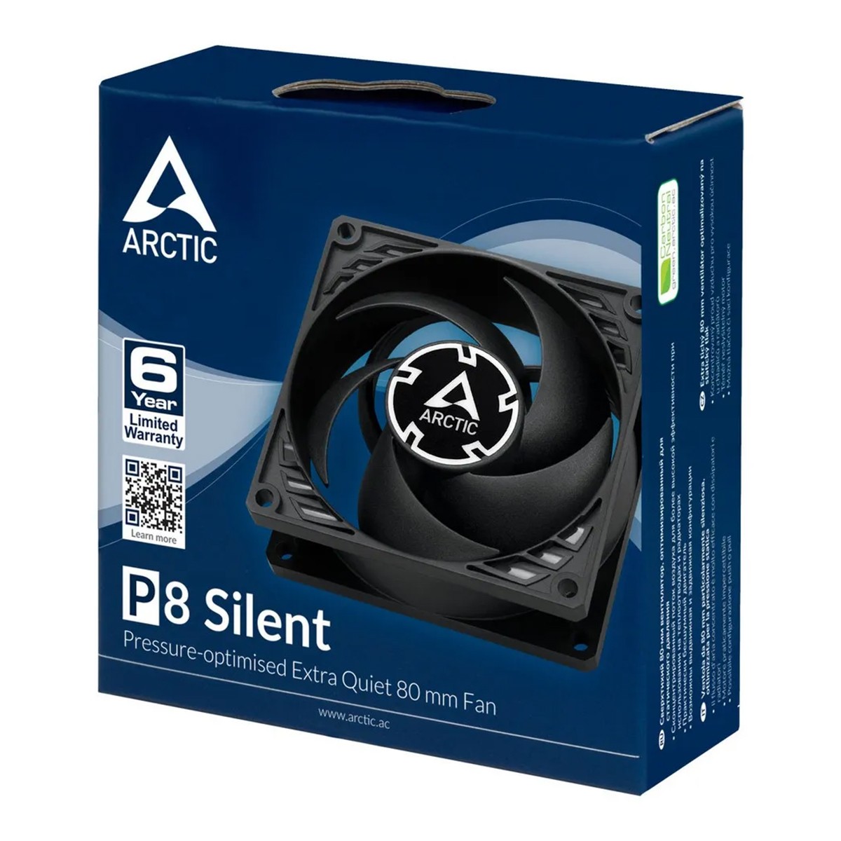 Cooler Para Gabinete Arctic P8 Silent, 80mm, Preto, ACFAN00152A
