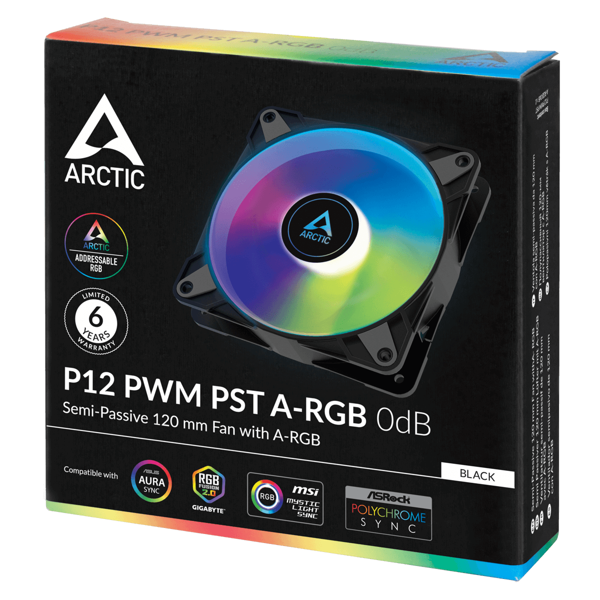 Cooler para Gabinete Arctic P12 PST, ARGB, 120mm, Black, ACFAN00231A