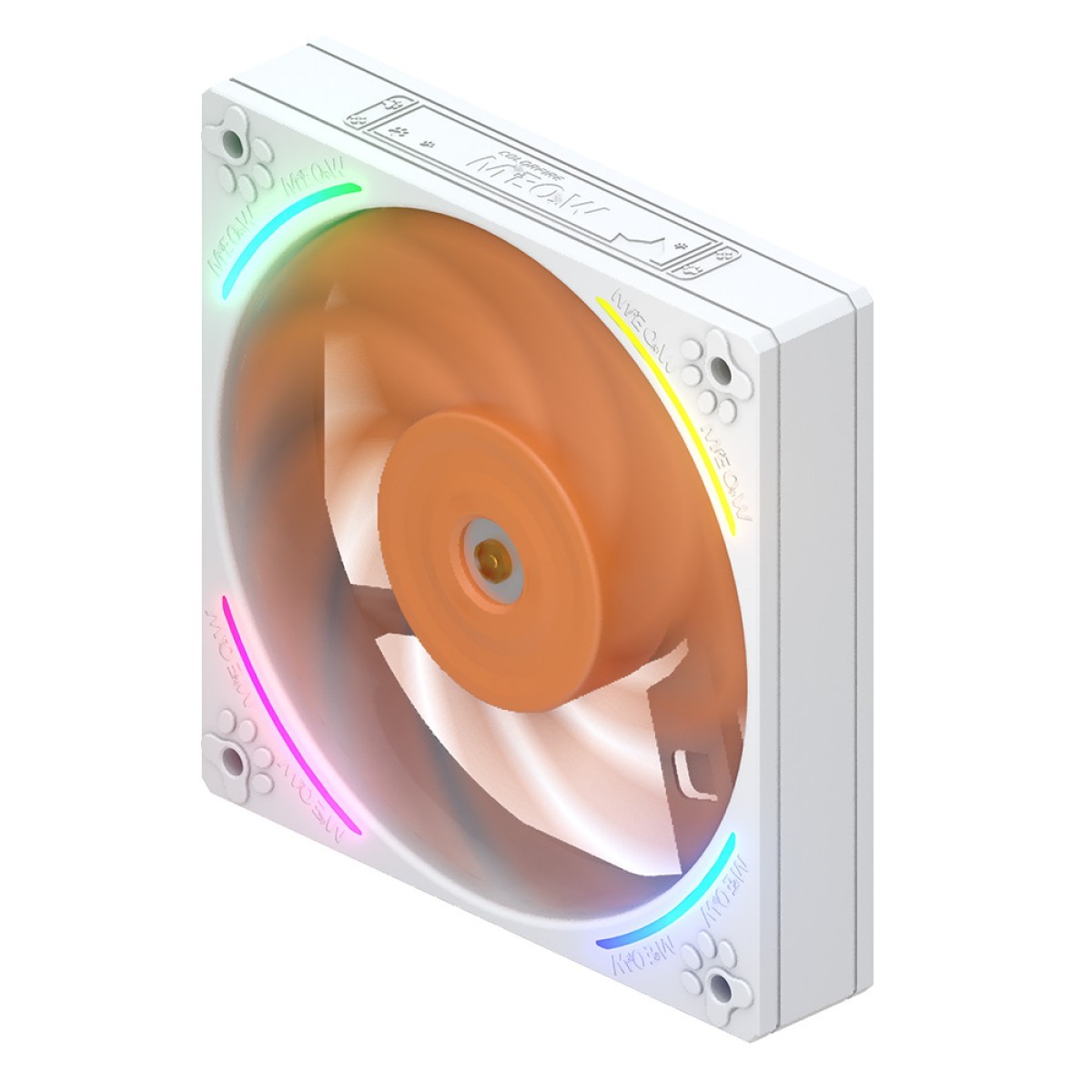Cooler Para Gabinete Colorfire 12 Lite ARGB Reversed, 120mm, Branco/Laranja