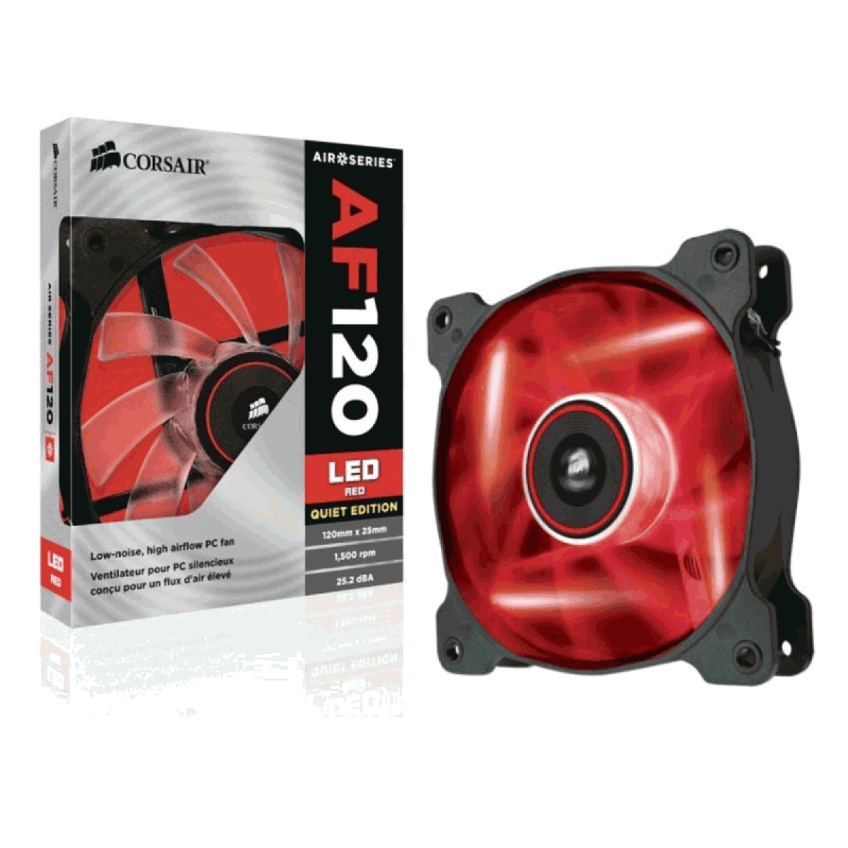 Cooler para Gabinete Corsair AF120, LED Red 120mm, CO-9050015-RLED