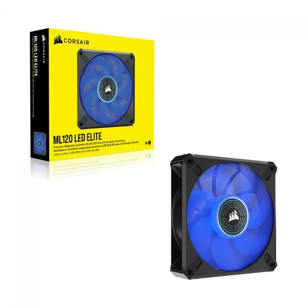 Cooler para Gabinete Corsair ML140, LED ELITE, Led Blue, 140mm, Black, CO-9050125-WW