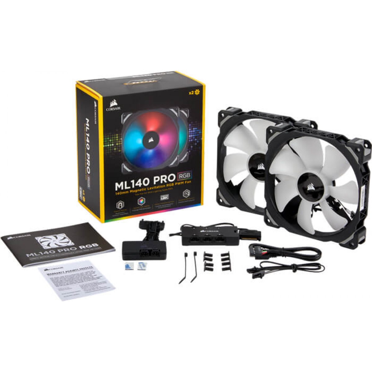 Kit Fan com 2 Unidades Corsair ML140 PRO, RGB 140mm, CO-9050078-WW