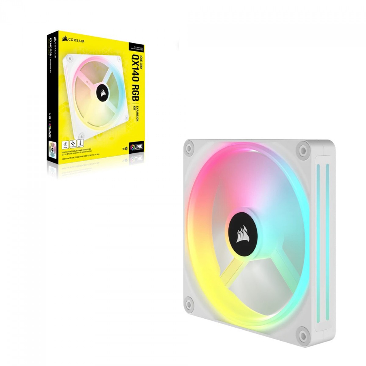 Cooler Para Gabinete Corsair QX140 RGB, iCUE Link, 140mm, Branco, CO-9051007-WW