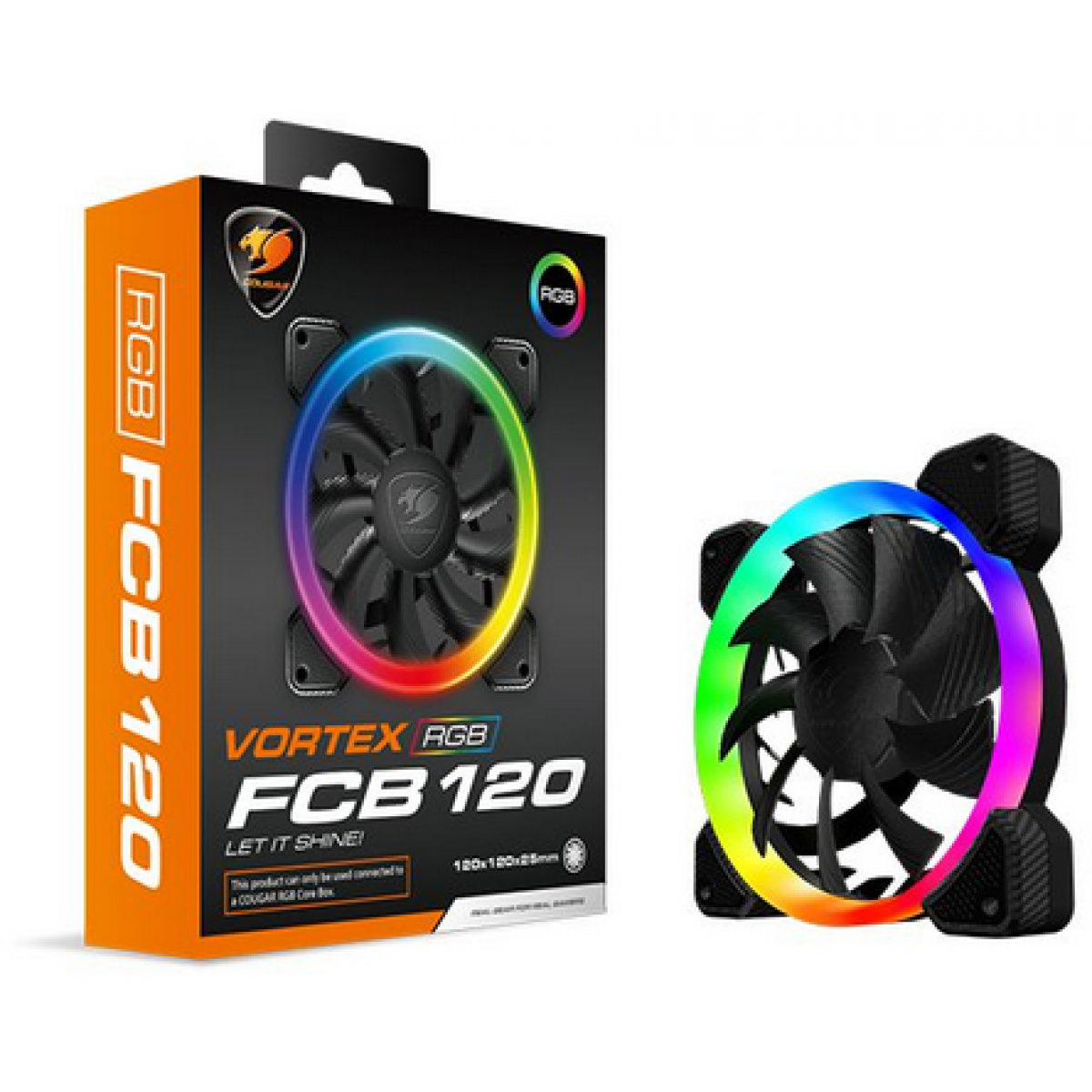 Cooler para Gabinete Cougar Vortex RGB FCB 120mm, CF-V12FB-RGB