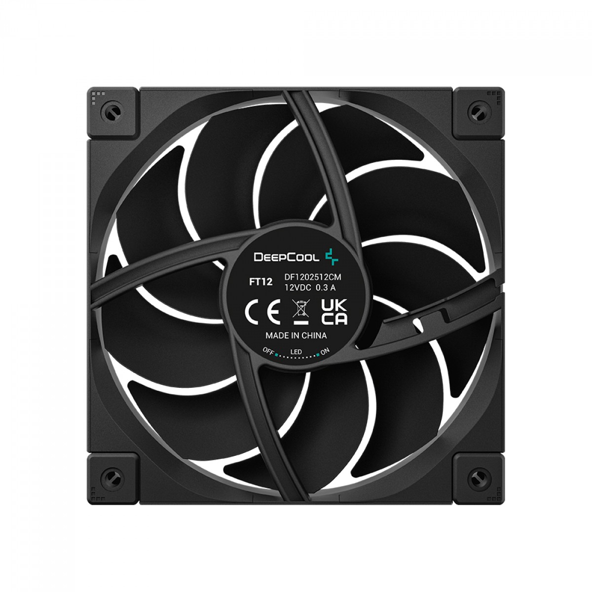 Cooler Para Gabinete DeepCool FT12, 120mm, PWM, Preto, R-FT12-BKWPN1-G