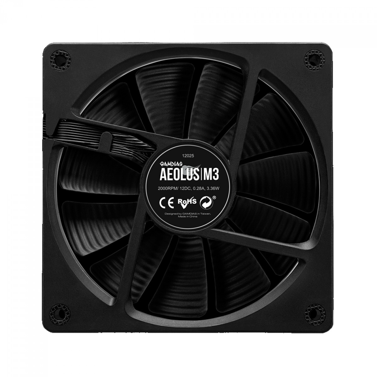 Cooler Para Gabinete Gamdias Aeolus M3 1201 , ARGB, Black, 120mm, AEOLUS M3-1201