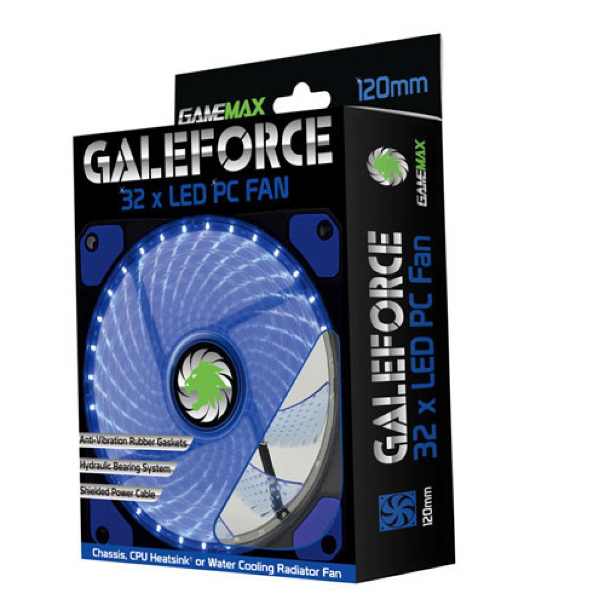 Cooler Para Gabinete Gamemax GF12B, LED Blue 120mm 