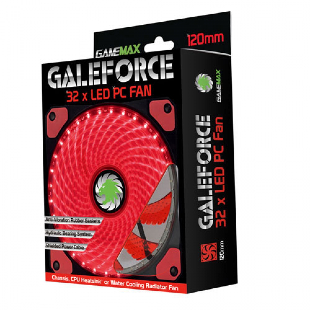 Cooler Para Gabinete Gamemax GF12R, LED Vermelho 120mm 
