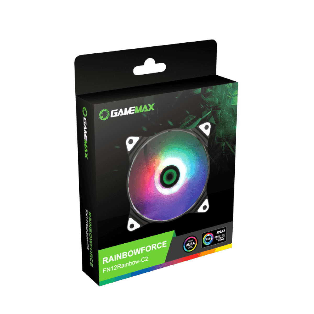 Cooler Para Gabinete Gamemax Force Rainbow C2, ARGB 120mm, FN-12RAINBOW-C2