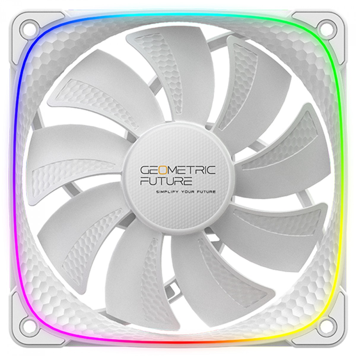 Cooler Para Gabinete Geometric Future Squama 2503RW, ARGB, 120mm, Reverse Blade, PWM, Branco, GEO-S2503RW-1 