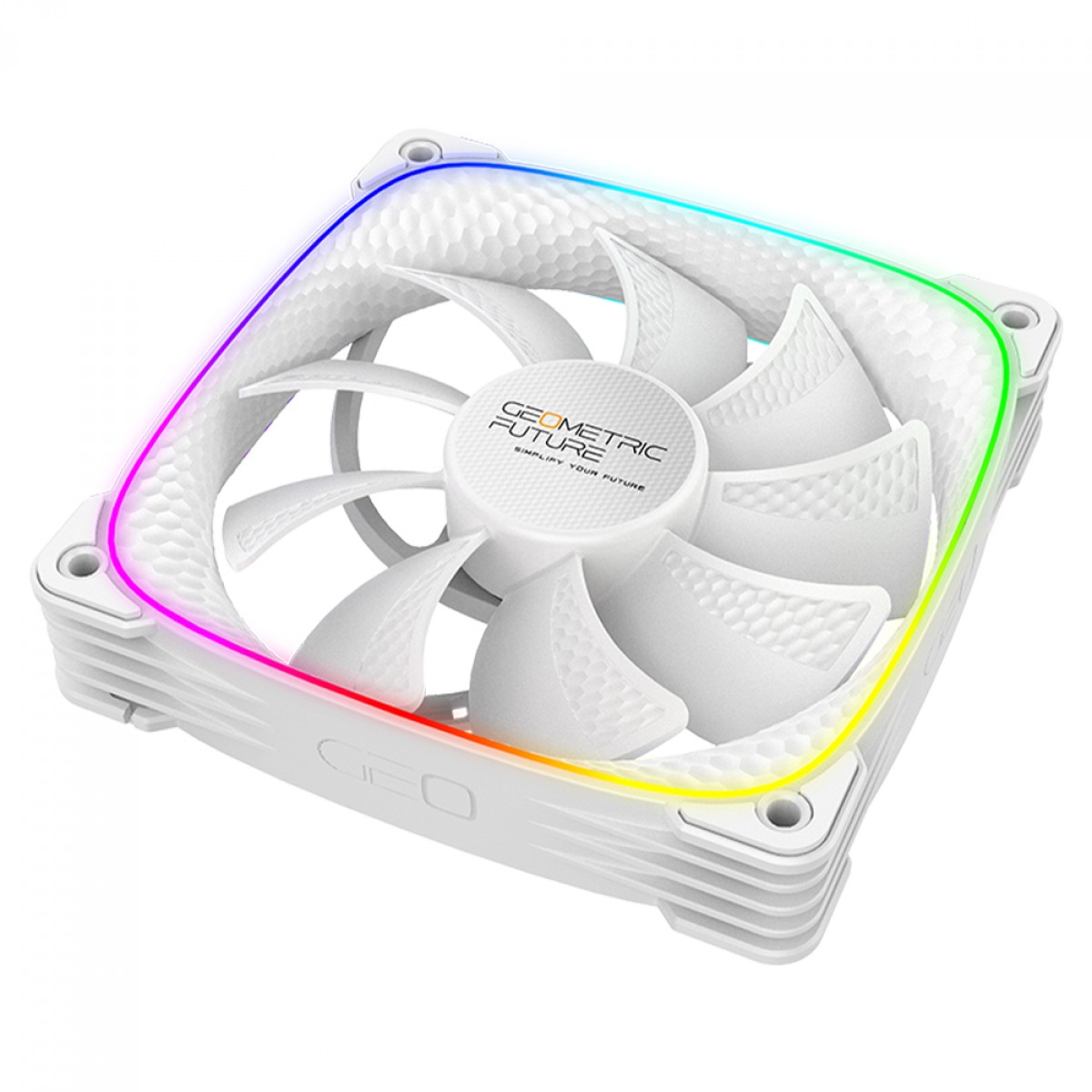 Cooler Para Gabinete Geometric Future Squama 2503RW, ARGB, 120mm, Reverse Blade, PWM, Branco, GEO-S2503RW-1 