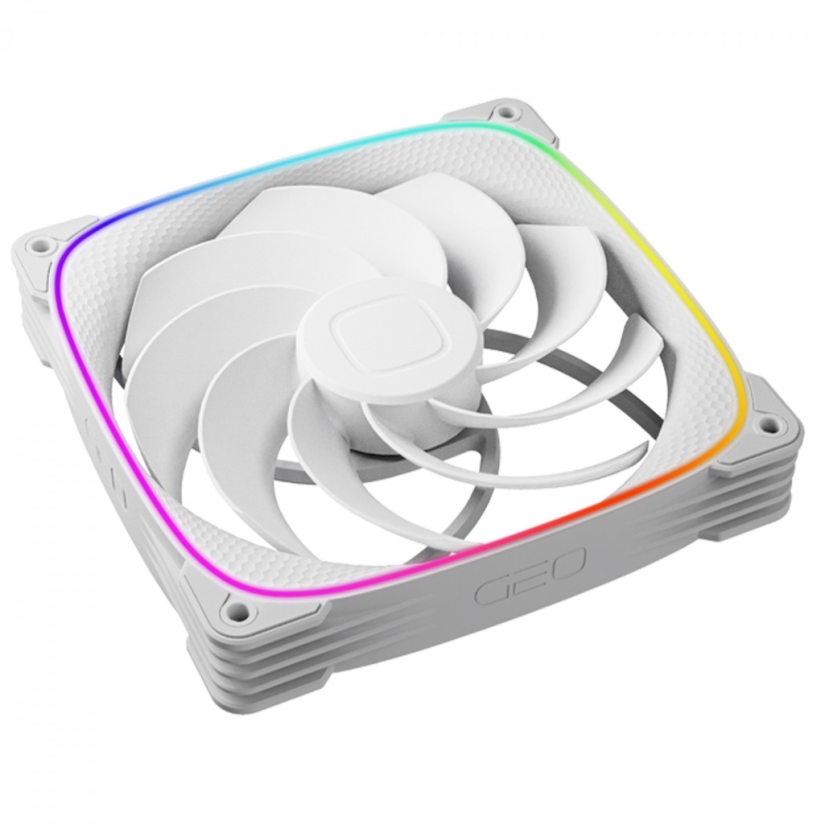 Cooler Para Gabinete Geometric Future Squama S2503RW, ARGB, 140mm, Reverse Blade, PWM, Branco, GEO-S2503RW-14S
