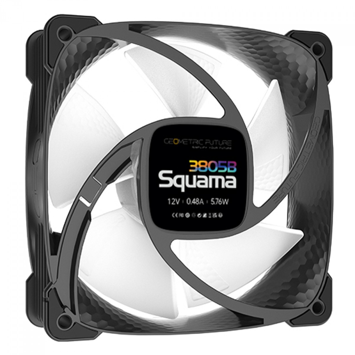 Cooler Para Gabinete Geometric Future Super Squama 3805, ARGB, 120mm, PWM, Preto, GEO-S3805B-1
