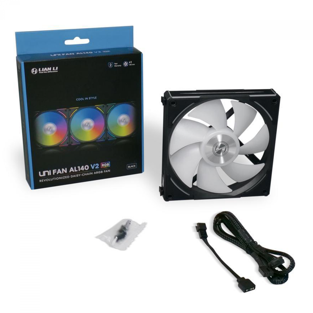 Cooler Para Gabinete Lian Li Uni Fan AL140 V2, ARGB, 140mm, Black, AL140V2-1B