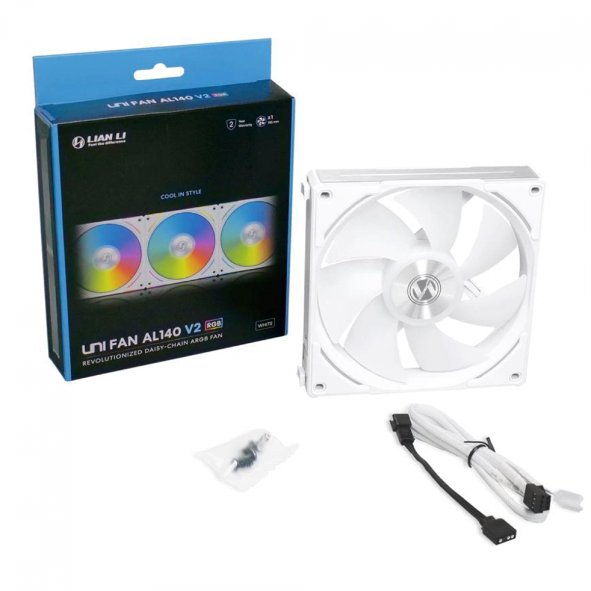 Cooler Para Gabinete Lian Li Uni Fan AL140 V2, RGB, 140mm, White, AL140V2-1W