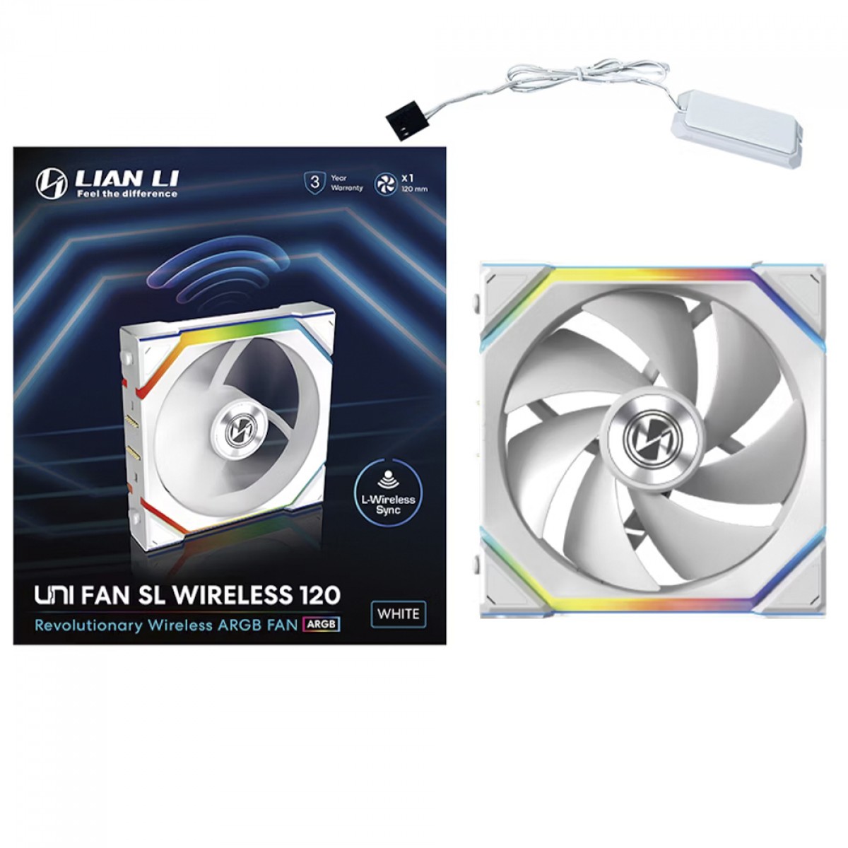 Cooler Para Gabinete Lian Li Uni Fan SL Wireless, ARGB, 120mm, White, 12SL1W1W
