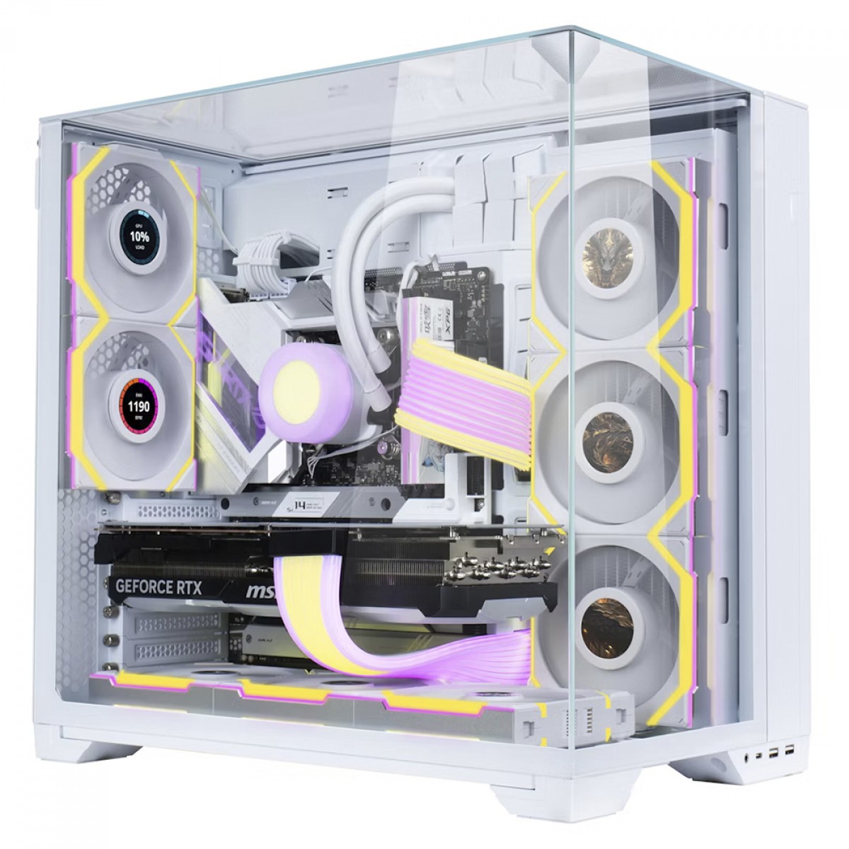 Cooler Para Gabinete Lian Li Uni Fan SL Wireless LCD, ARGB, 120mm, Com Tela, White, 12SLLCD1W1W