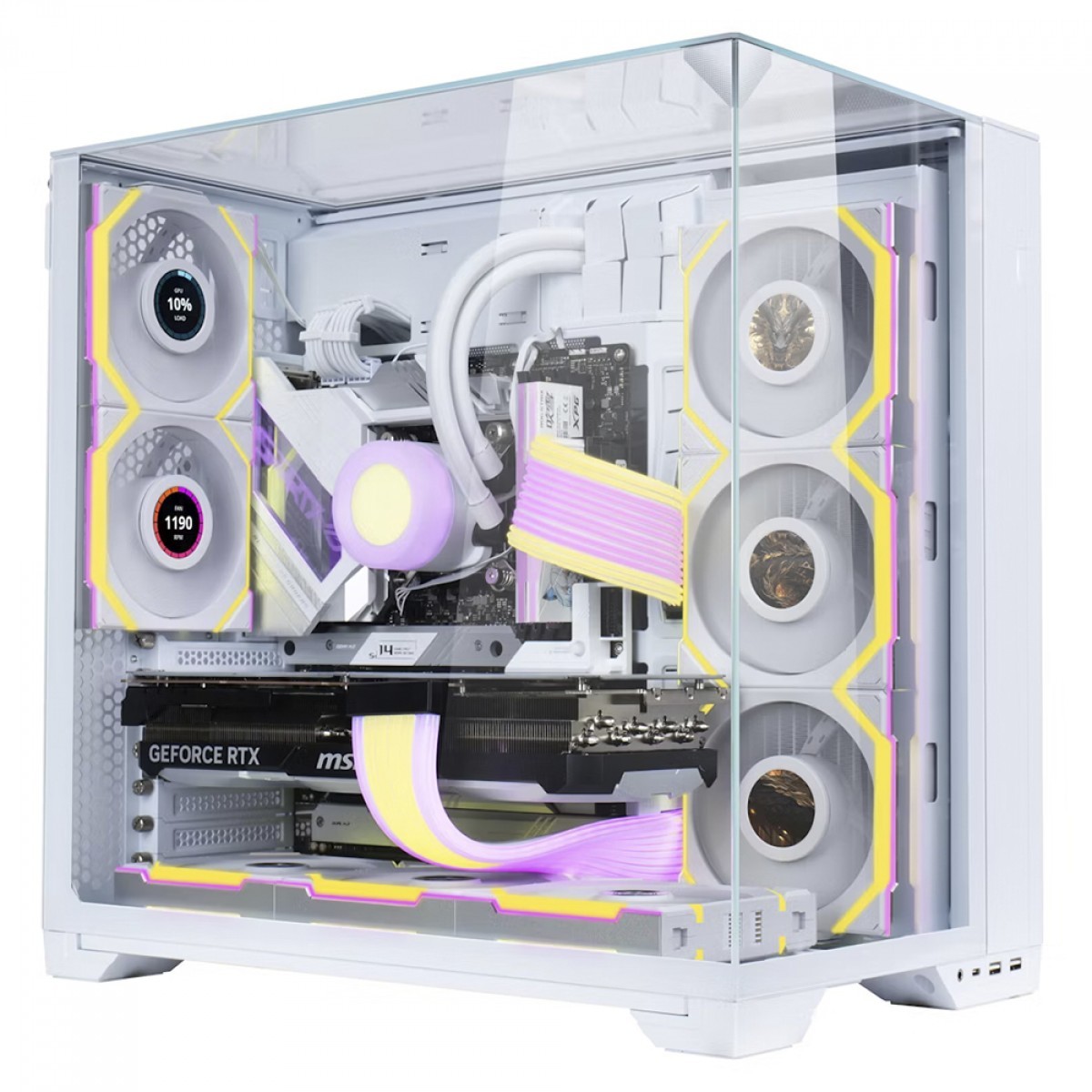 Cooler Para Gabinete Lian Li Uni Fan SL Wireless LCD, Reverse Blade, ARGB, 120mm, Com Tela, White, 12RSLLCD1W1W
