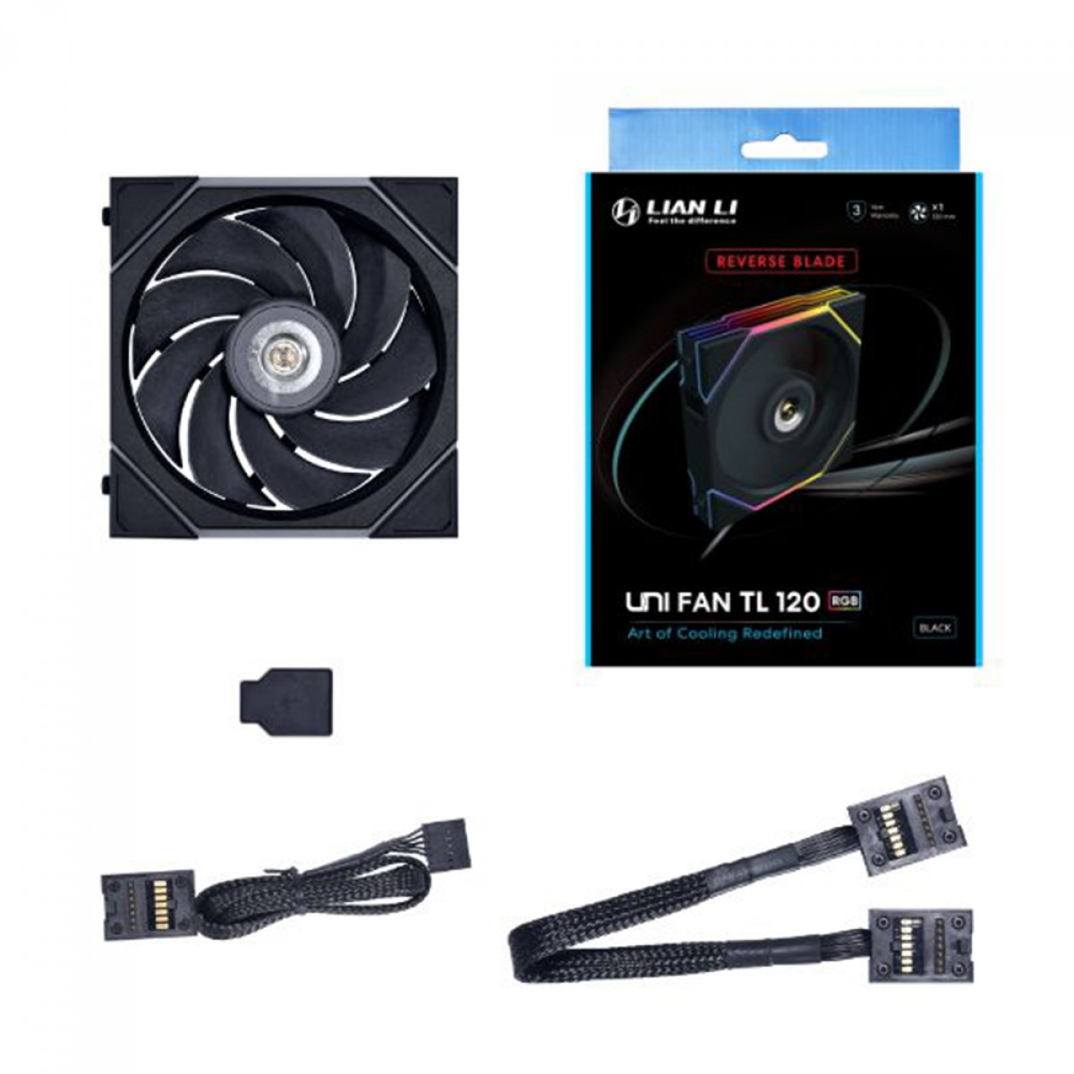 Cooler Para Gabinete Lian Li Uni Fan TL 120 Reverse Blade, RGB, 120mm, Black, 12RTL1B BLACK