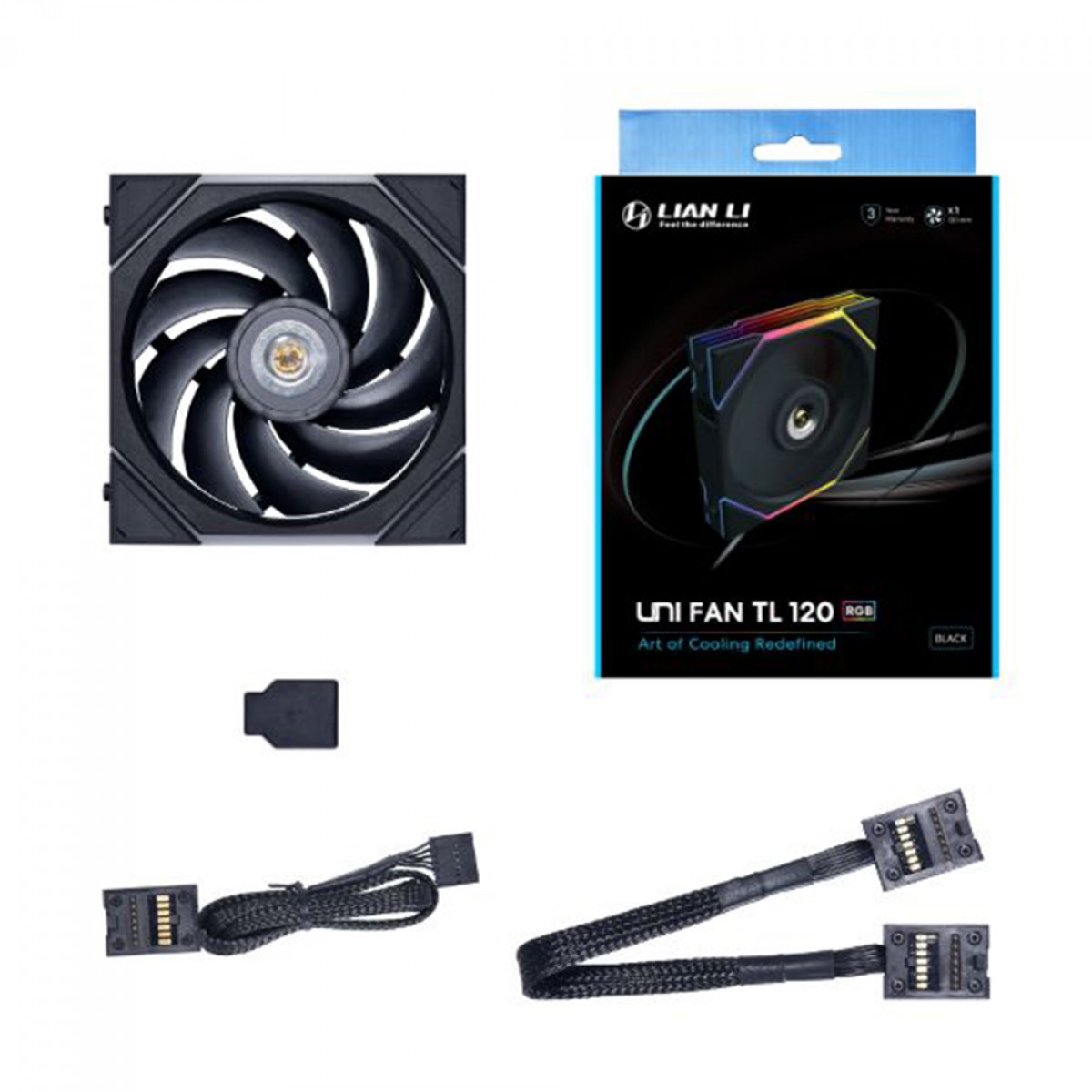 Cooler Para Gabinete Lian Li Uni Fan TL 120, RGB, 120mm, Black, 12TL1B BLACK