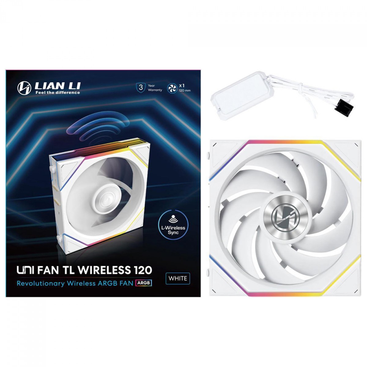 Cooler Para Gabinete Lian Li Uni Fan TL Wireless, ARGB, 120mm, White, 12TL1W1W