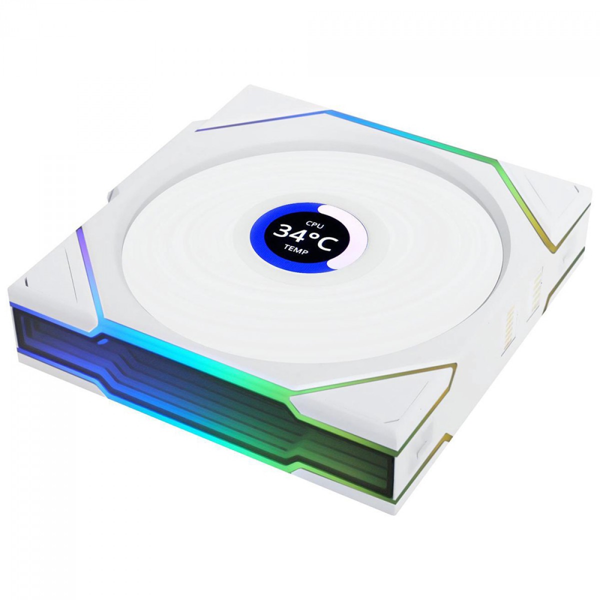 Cooler Para Gabinete Lian Li Uni Fan TL Wireless LCD, ARGB, 120mm, Com Tela, White, 12TLLCD1W1W