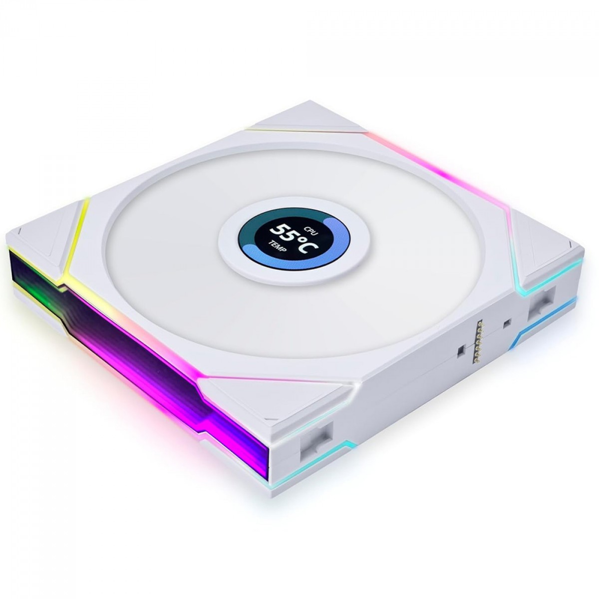 Cooler Para Gabinete Lian Li Uni Fan TL LCD Reverse Blade, RGB, 140mm, Com Tela, Branco, 14RTLLCD1W WHITE