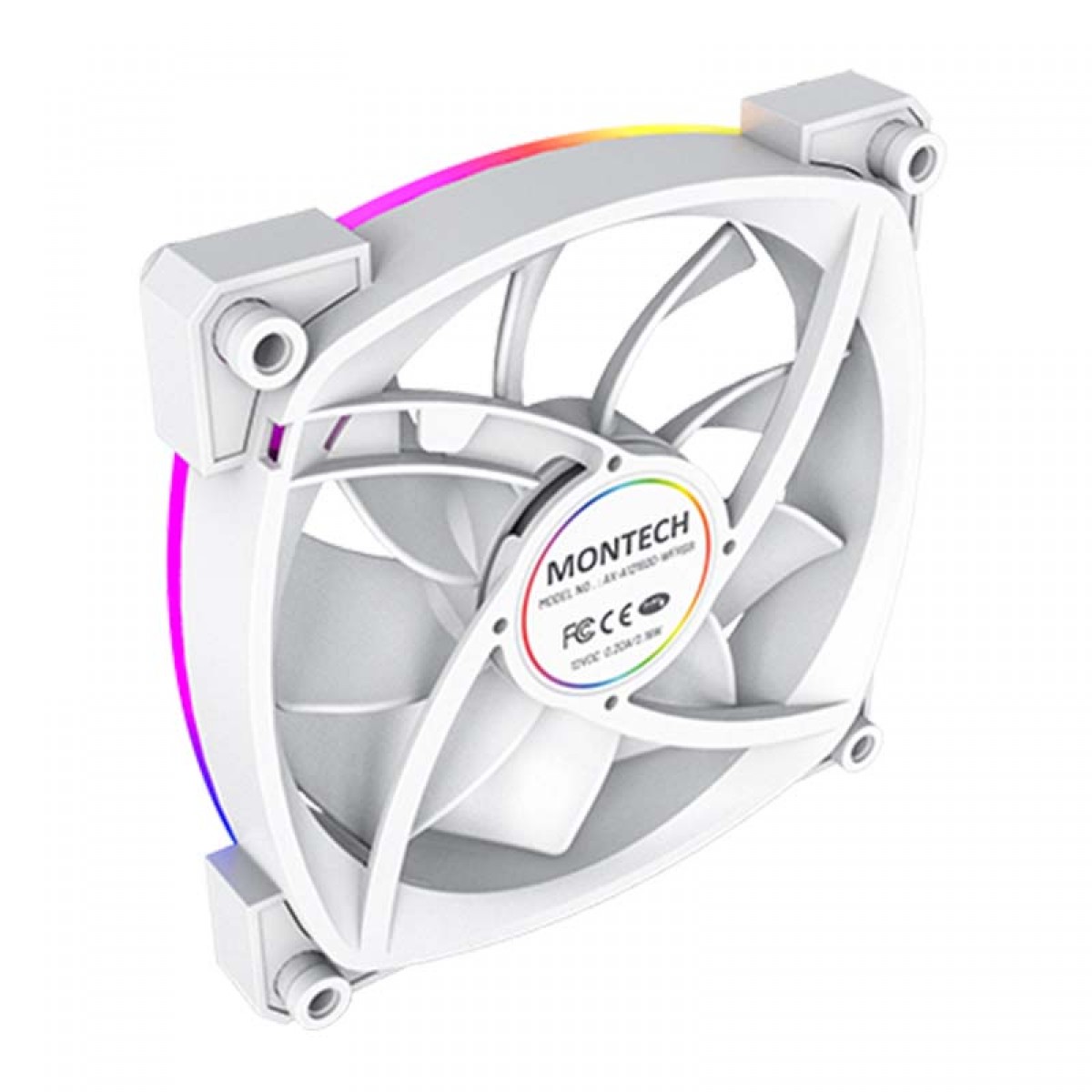 Cooler Para Gabinete Montech AX120 PWM, 120mm, White