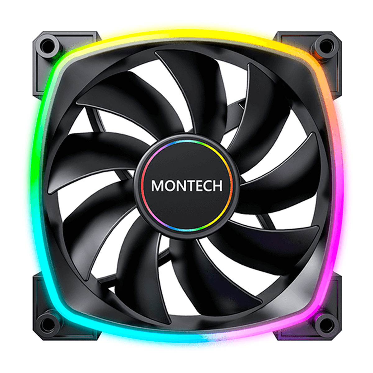 Cooler Para Gabinete Montech AX140 PWM, ARGB, 140mm, Black