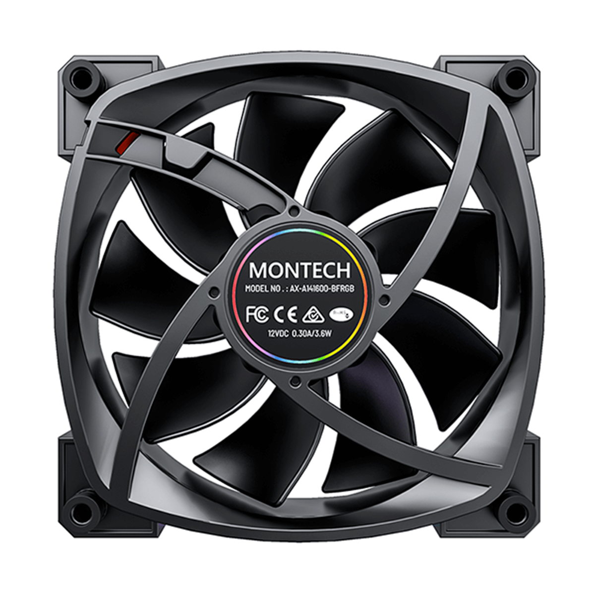 Cooler Para Gabinete Montech AX140 PWM, ARGB, 140mm, Black