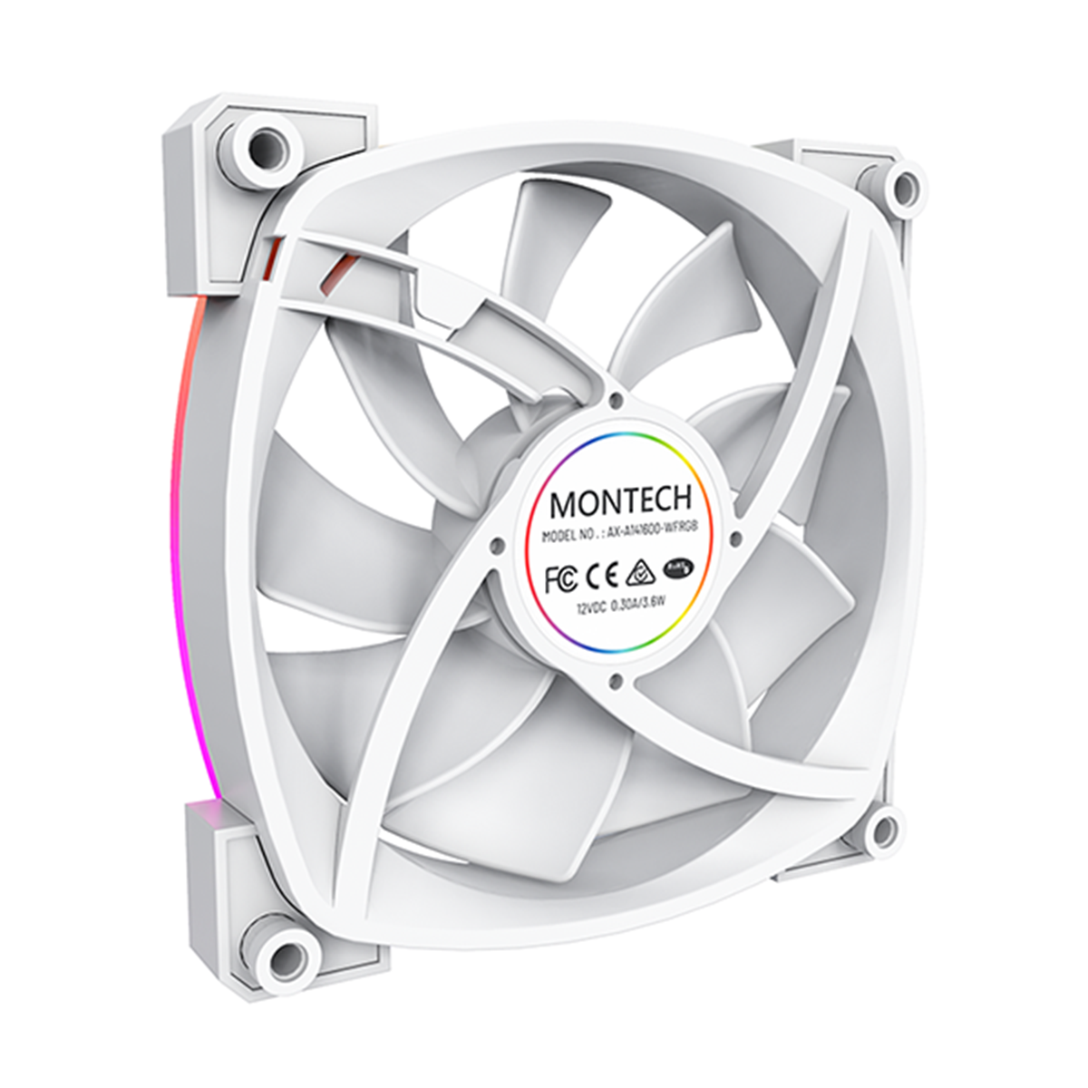 Cooler Para Gabinete Montech AX140 PWM, ARGB, 140mm, White