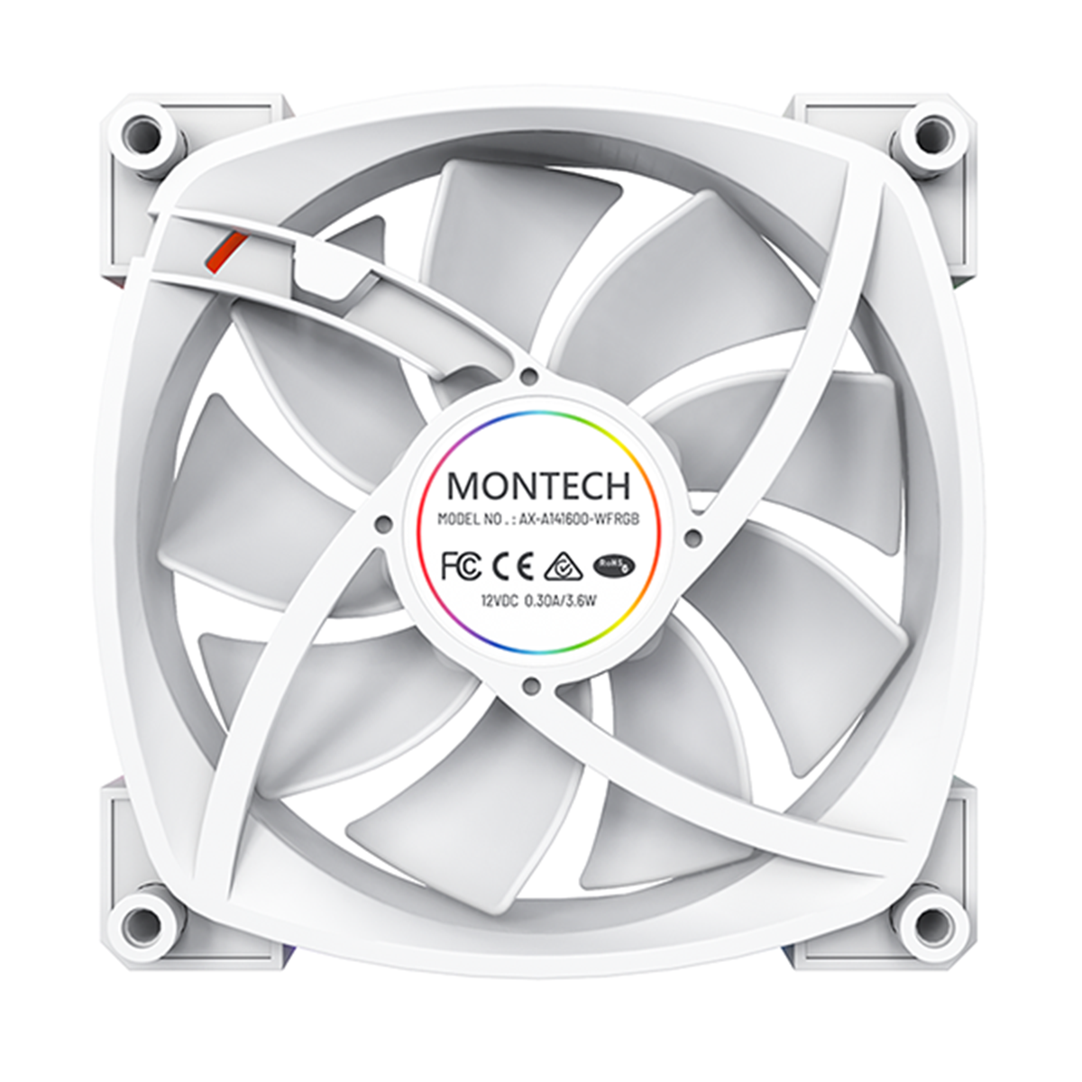 Cooler Para Gabinete Montech AX140 PWM, ARGB, 140mm, White
