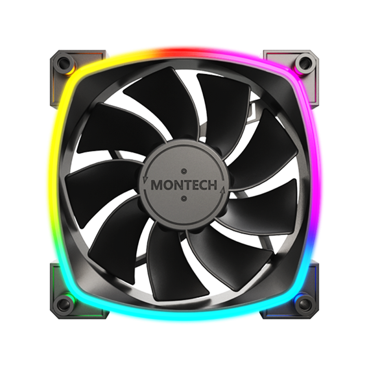 Cooler Para Gabinete Montech RX120 PWM, 120mm, Reverso, Black