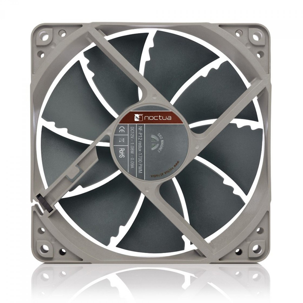Cooler Para Gabinete Noctua, 120mm, Grey, NF-P12 Redux-1700PWM