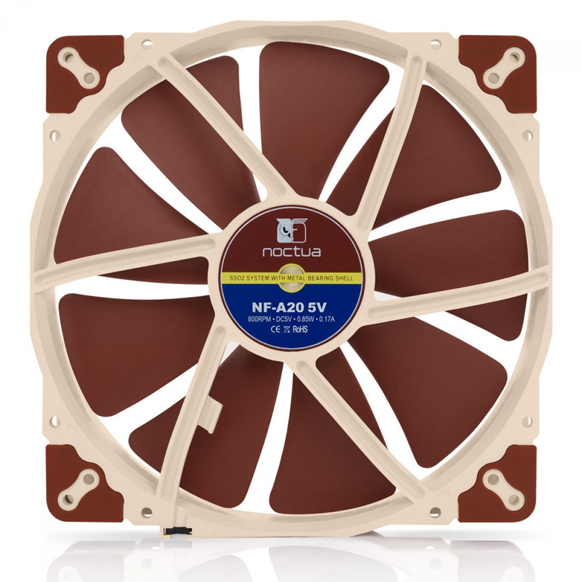 Cooler Para Gabinete Noctua, 200mm, Brown, NF-A20 5V
