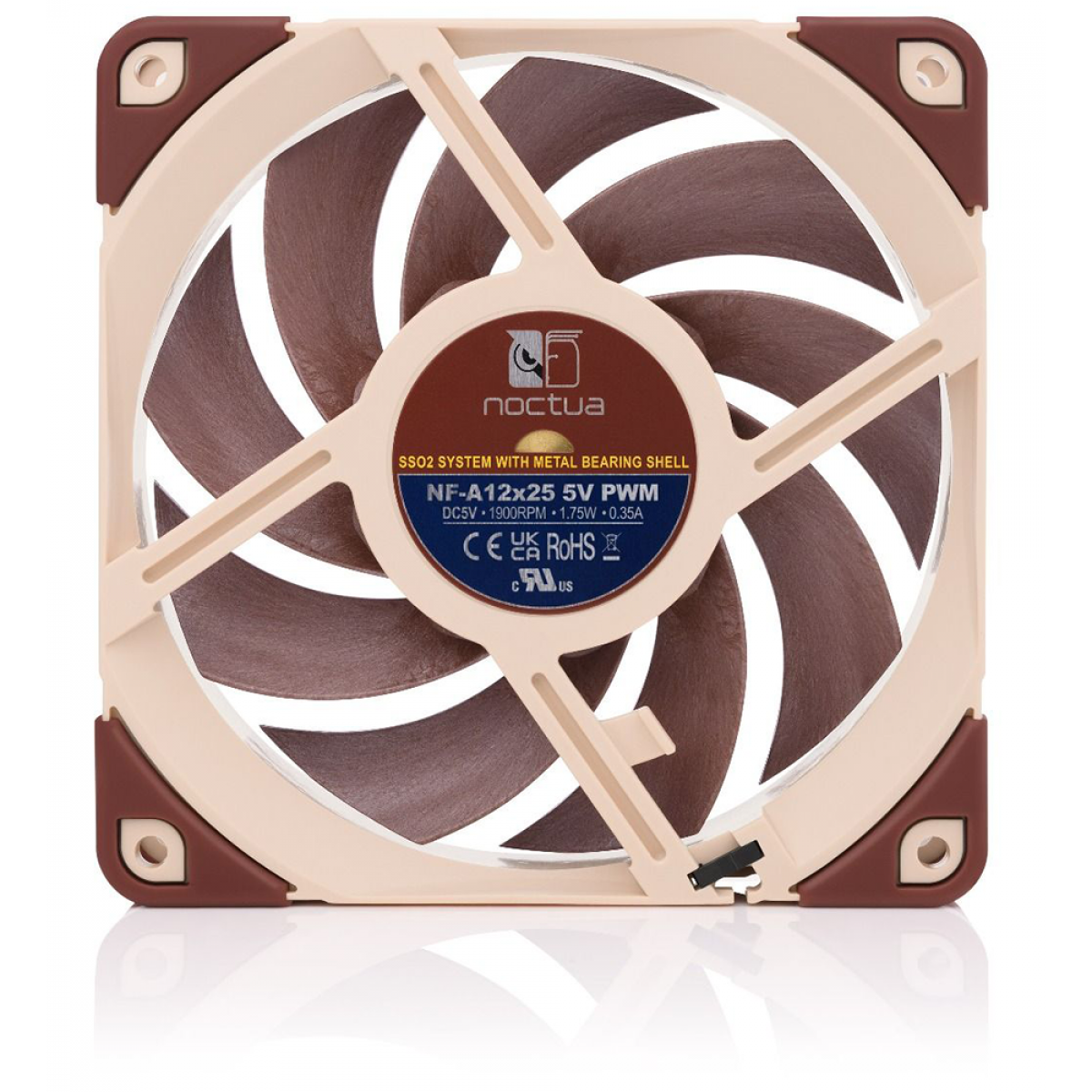 Cooler para Gabinete Noctua NF-A12x25 5V, Beige, 120mm, NF-A12x25 5V