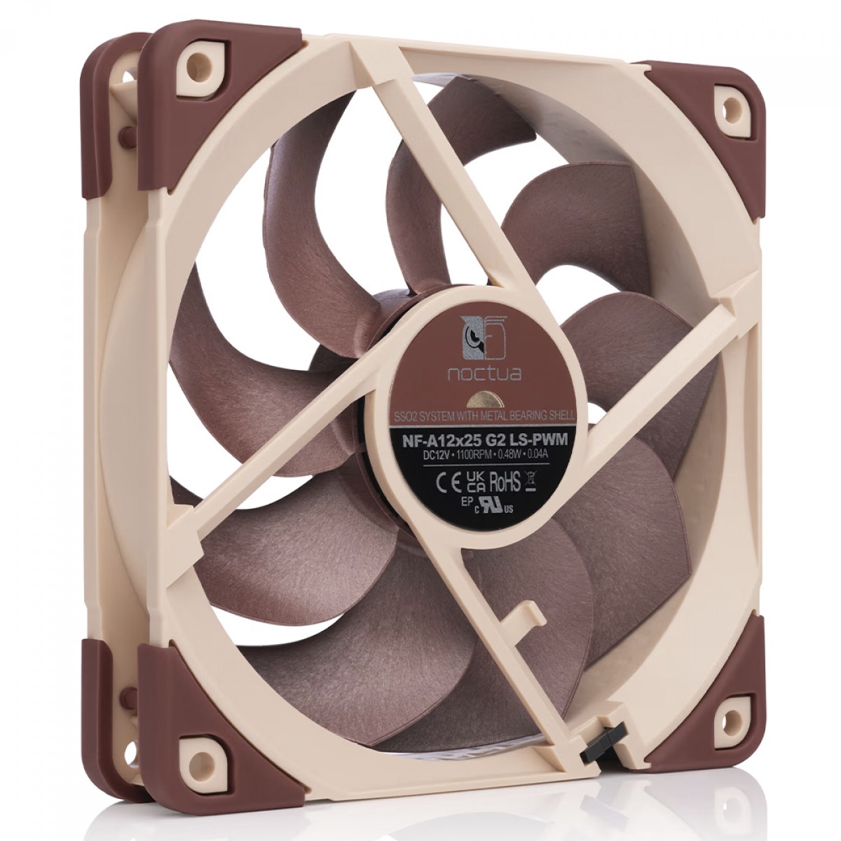 Cooler para Gabinete Noctua NF-A12x25 G2 LS-PWM, Beige, 120mm, 1100RPM