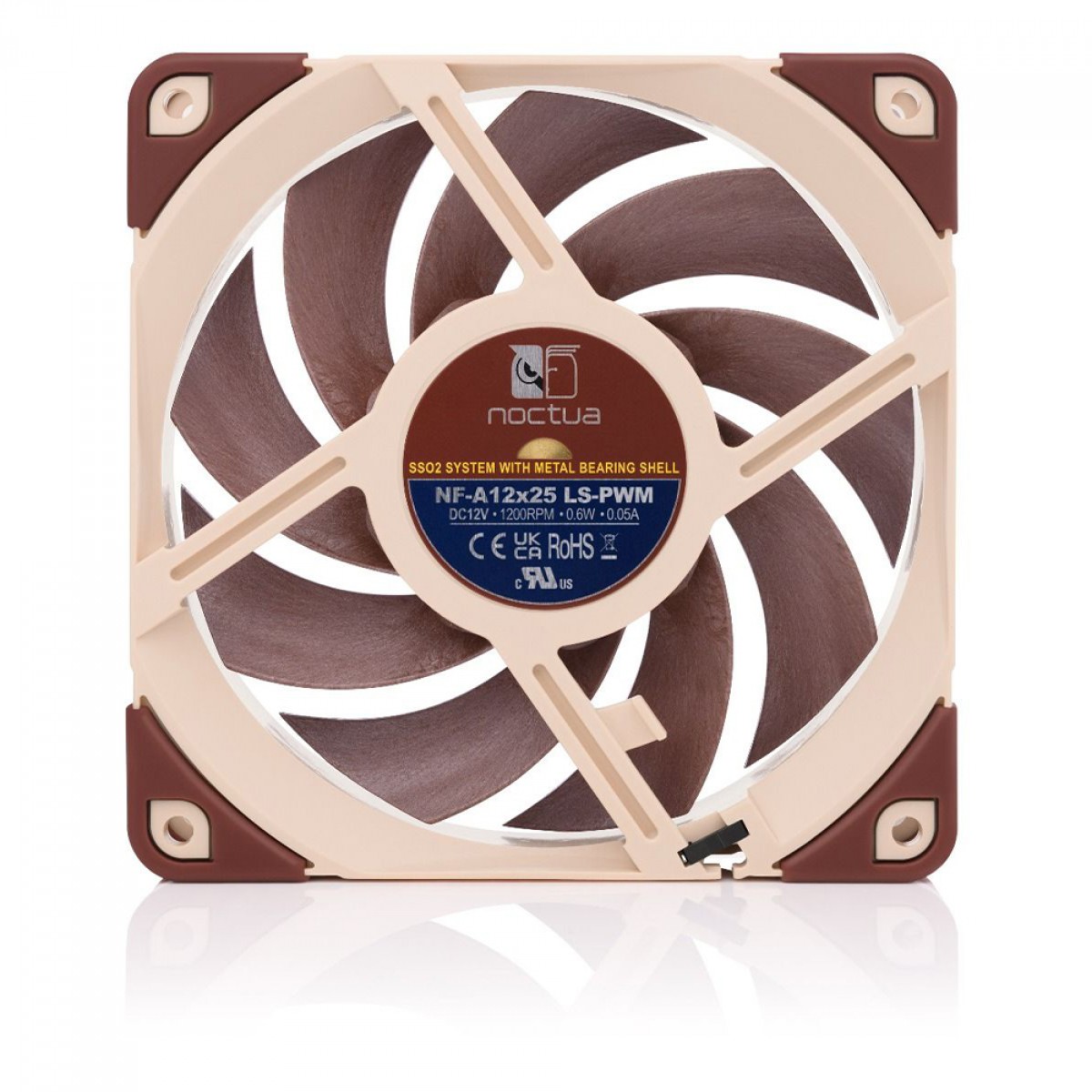 Cooler para Gabinete Noctua NF-A12x25 LS-PWM, Beige, 120mm, 1200RPM