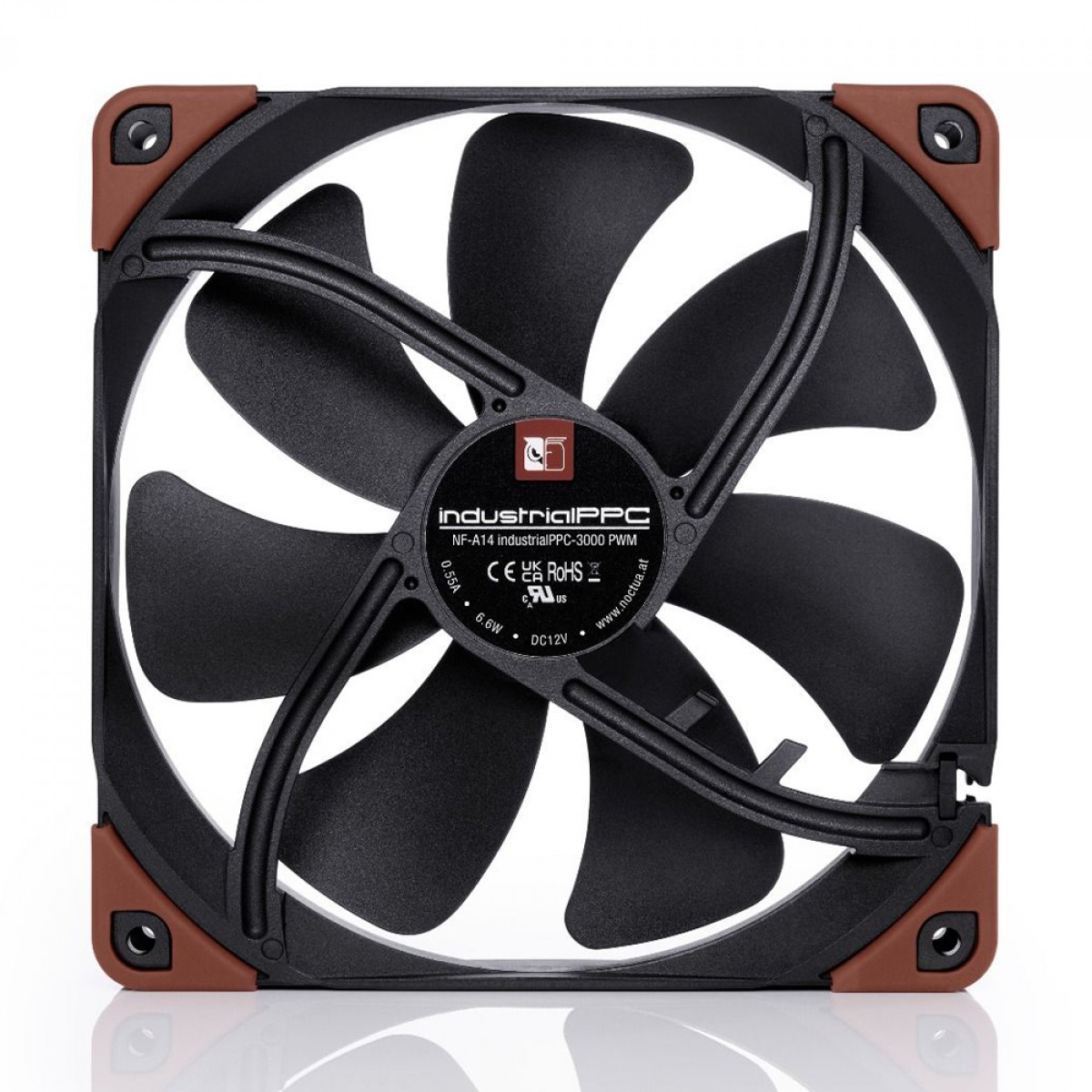 Cooler para Gabinete Noctua NF-A14 IndustrialPPC-3000 PWM, 140mm, Black