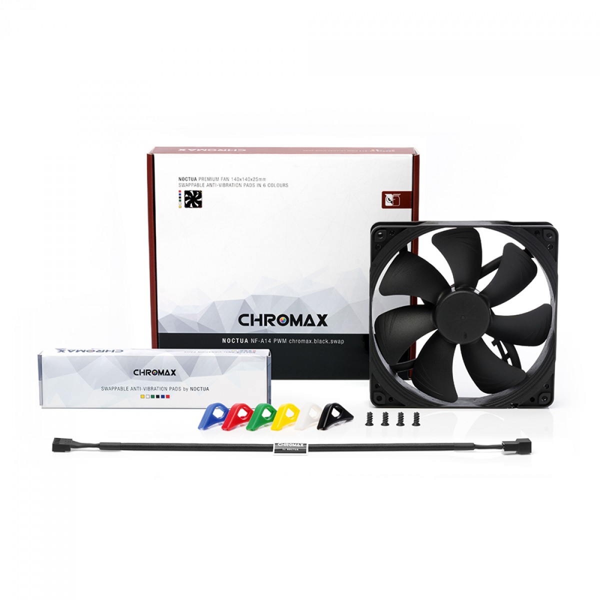 Cooler para Gabinete Noctua NF-A14 PWM Chromax.Black.Swap