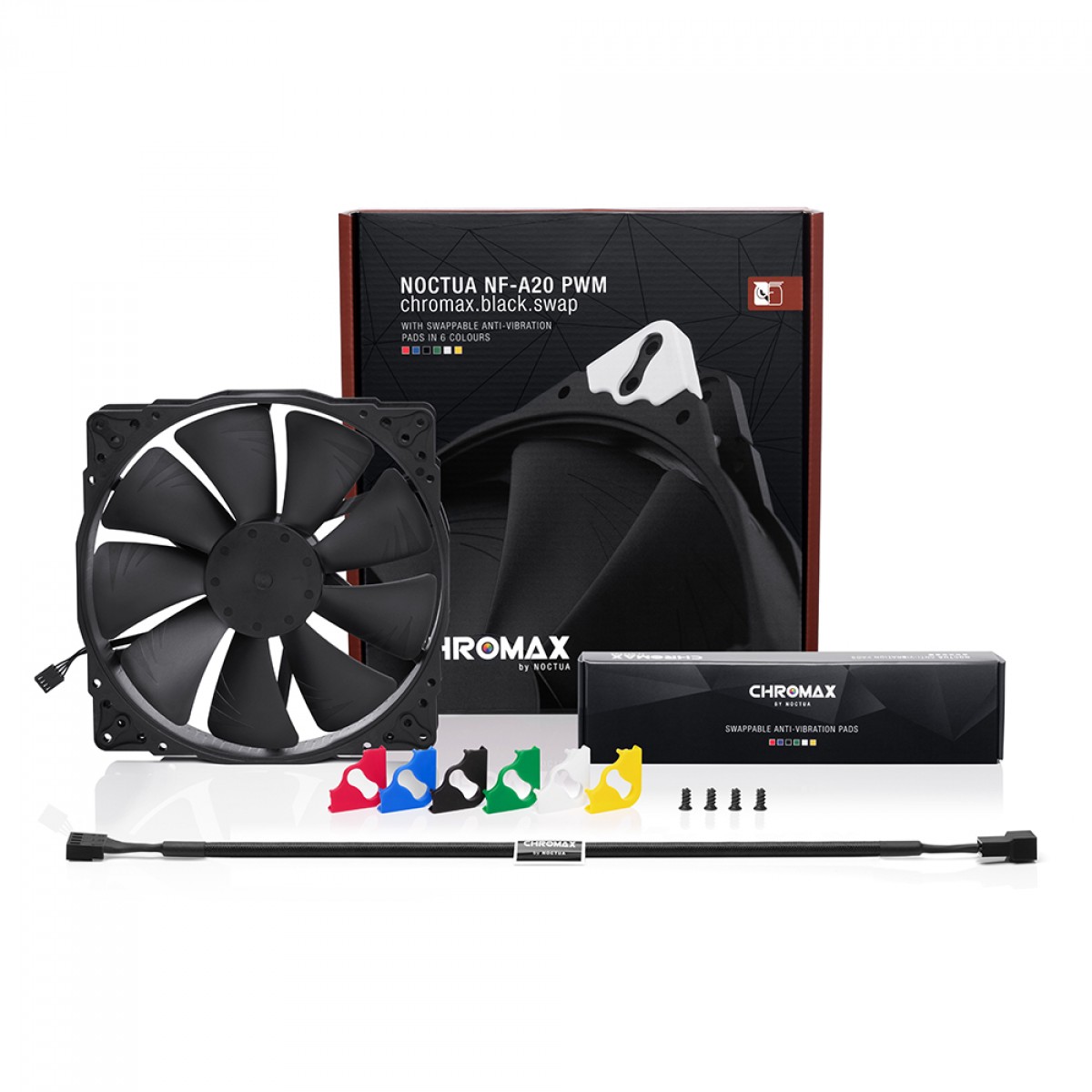 Cooler para Gabinete Noctua NF-A20 PWM chromax.black.swap, 200mm