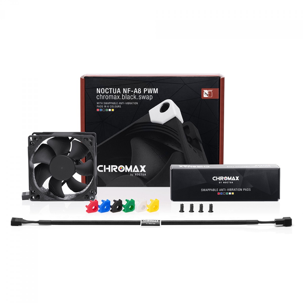 Cooler para Gabinete Noctua NF-A8 PWM chromax.black.swap, 80mm, Preto