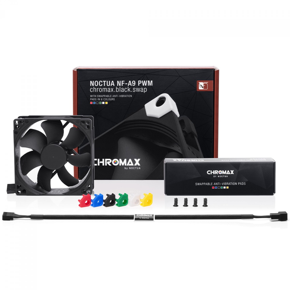 Cooler Para Gabinete Noctua NF-A9 PWM, 92mm, NF-A9 PWM chromax.black.swap
