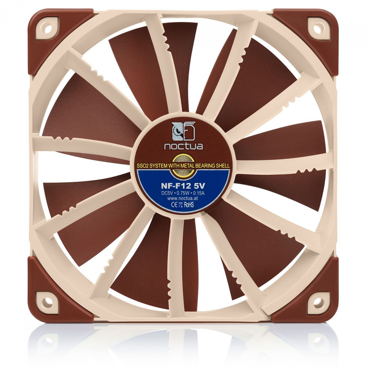 Cooler para Gabinete Noctua NF-F12 5V, 120mm, Beige